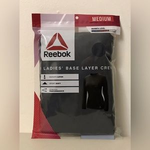 (1) Reebok Ladies Base Layer Crew Grey Long Sleeve Sz Medium (M) New In Package